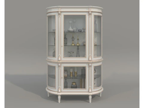 क्लासिक डिस्प्ले कैबिनेट और सजावट 14 3D मॉडल