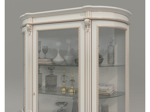 Classic Display Cabinet and Decoration 14 3D Model
