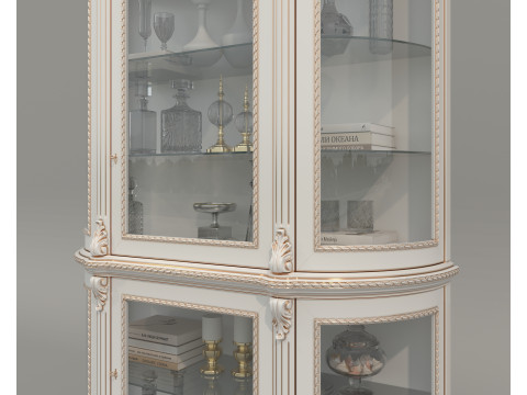 Classic Display Cabinet and Decoration 14 3D Model