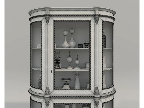 क्लासिक डिस्प्ले कैबिनेट और सजावट 14 3D मॉडल