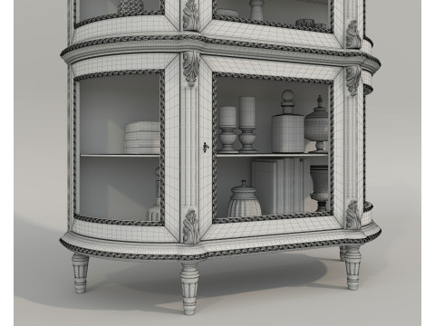 Classic Display Cabinet and Decoration 14 3D Model