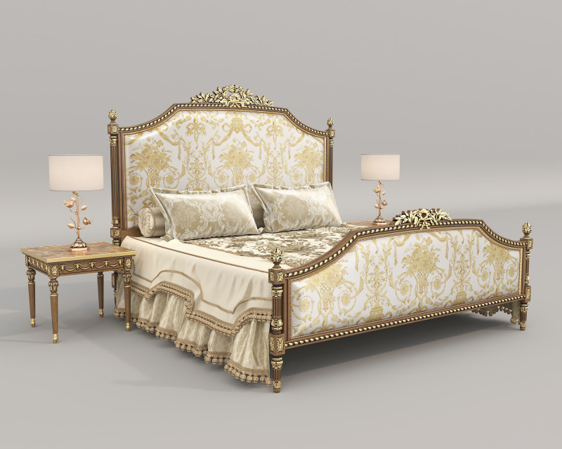 Classic European Style Bed Set 71 3D 模型 .c4d .max .obj .3ds .fbx .stl .blend