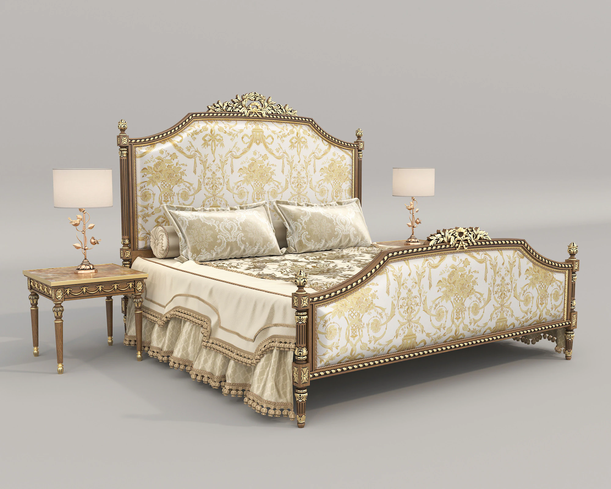 Conjunto de cama clássico estilo europeu 71 Modelo 3D .c4d .max .obj .3ds .fbx .stl .blend