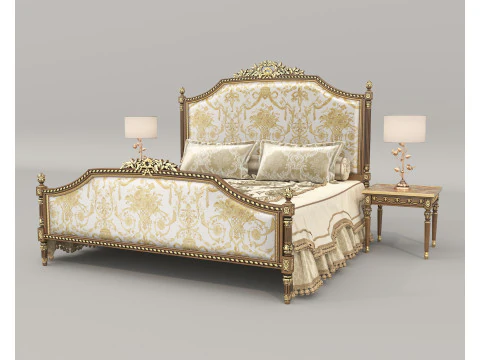 Conjunto de cama cl&aacute;ssico estilo europeu 71 Modelo 3D