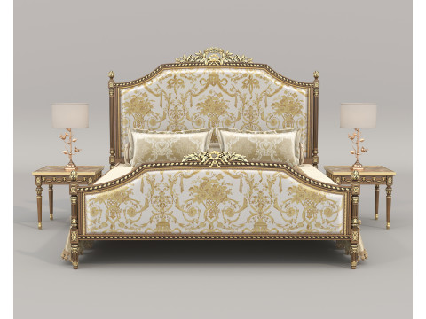 Classic European Style Bed Set 71 3D 模型