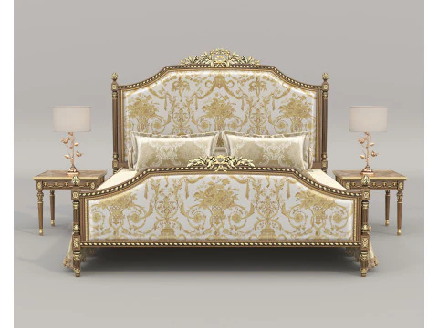 Conjunto de cama cl&aacute;ssico estilo europeu 71 Modelo 3D