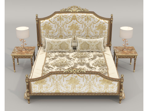 Classic European Style Bed Set 71 3D 模型