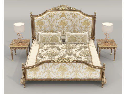 Conjunto de cama cl&aacute;ssico estilo europeu 71 Modelo 3D