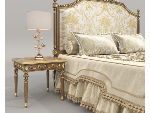 Classic European Style Bed Set 71 3D 模型