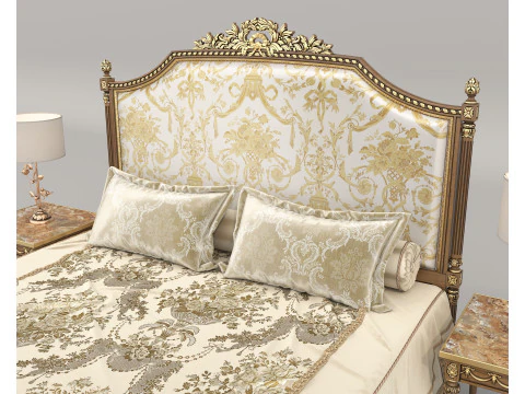 Conjunto de cama cl&aacute;ssico estilo europeu 71 Modelo 3D