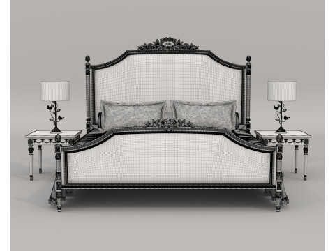 Classic European Style Bed Set 71 3D 模型