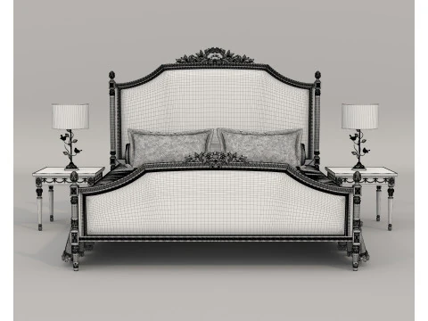 Conjunto de cama cl&aacute;ssico estilo europeu 71 Modelo 3D