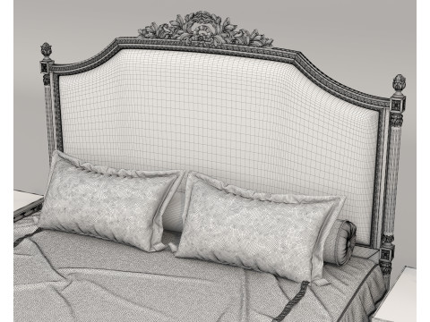 Classic European Style Bed Set 71 3D 模型