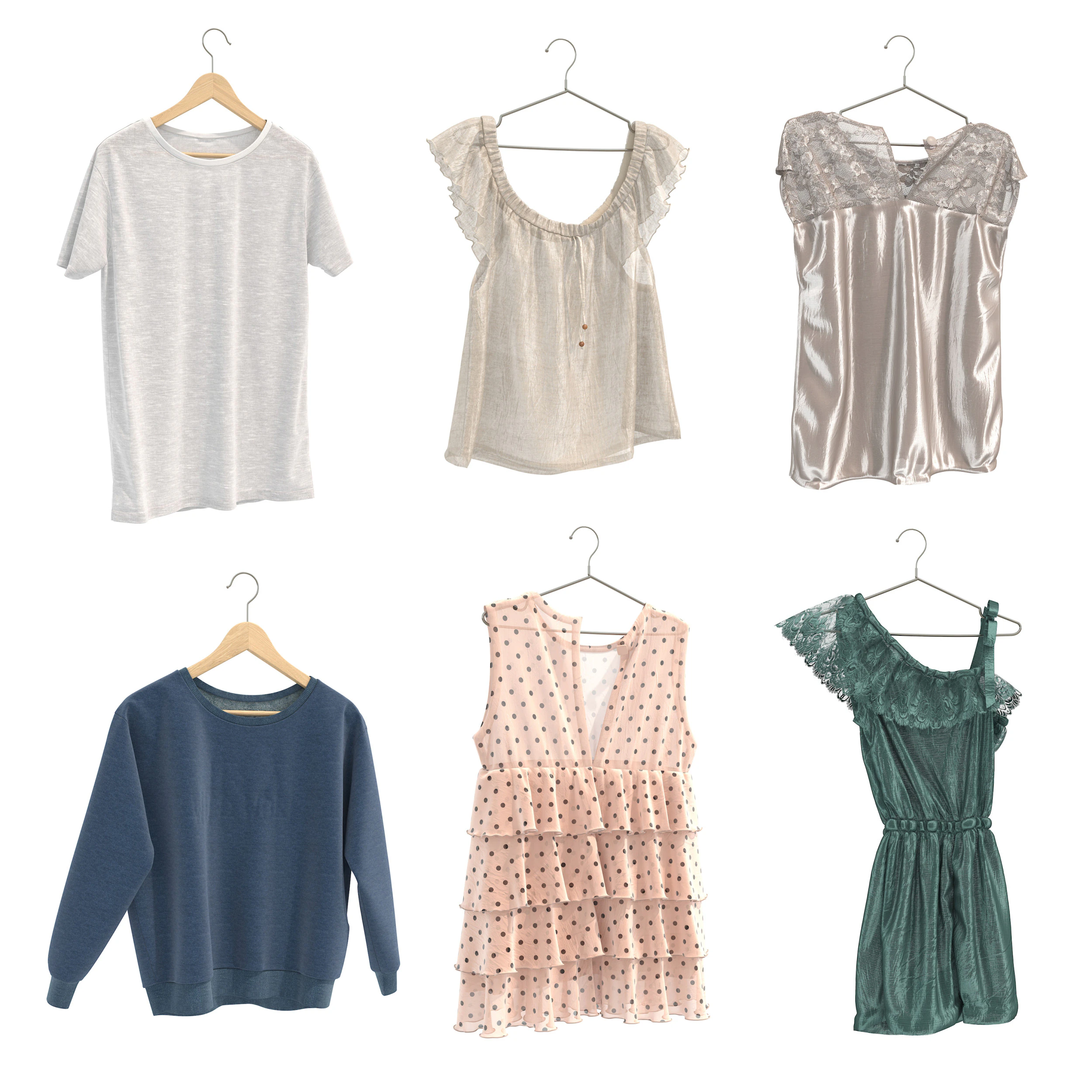 Clothing on Hanger 13 3D Model .c4d .max .obj .3ds .fbx .stl .blend