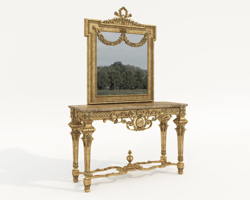 Classic European Style Console Table 9 Modello 3D .c4d .max .obj .3ds .fbx .stl .blend
