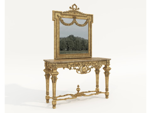 Classic European Style Console Table 9 3D Модель