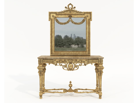 Classic European Style Console Table 9 Modello 3D