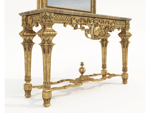 Classic European Style Console Table 9 Modello 3D