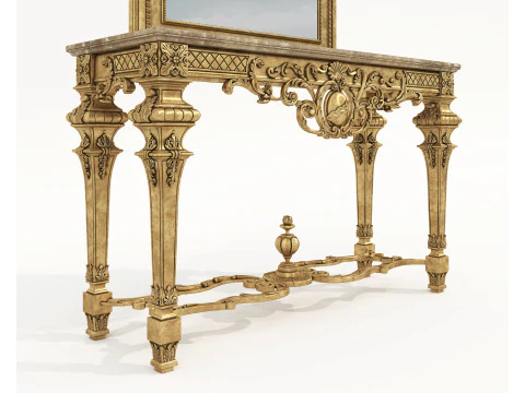 Classic European Style Console Table 9 3D Model