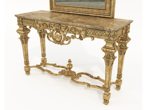 Classic European Style Console Table 9 Modello 3D