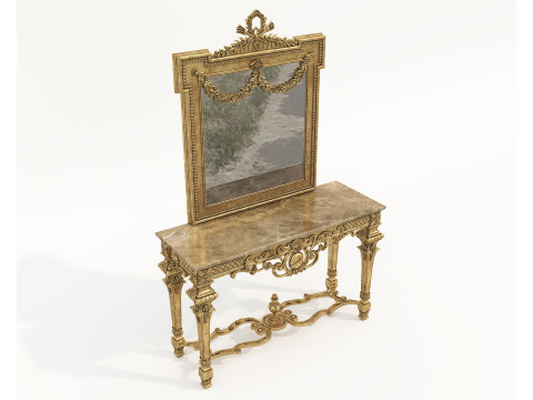 Classic European Style Console Table 9 Modello 3D