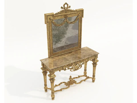 Classic European Style Console Table 9 3D Model