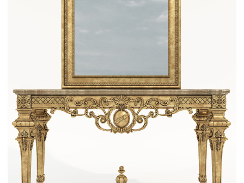 Classic European Style Console Table 9 Modello 3D