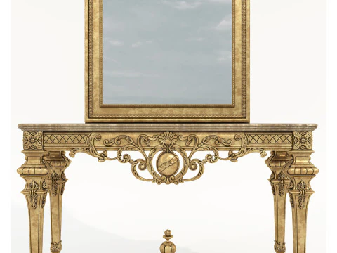 Classic European Style Console Table 9 3D Model
