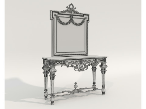 Classic European Style Console Table 9 Modello 3D