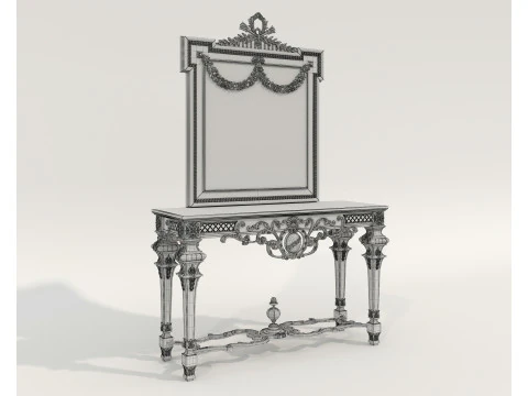 Classic European Style Console Table 9 3D Model