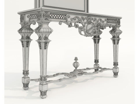 Classic European Style Console Table 9 Modello 3D