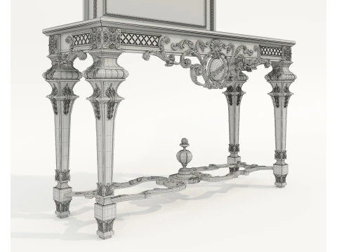Classic European Style Console Table 9 3D Model
