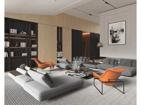 リビング ルーム シーン 19 3Dモデル