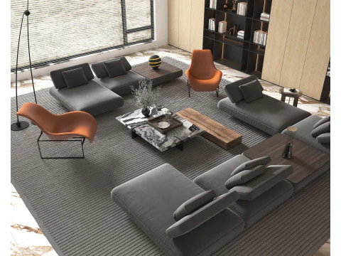 リビング ルーム シーン 19 3Dモデル