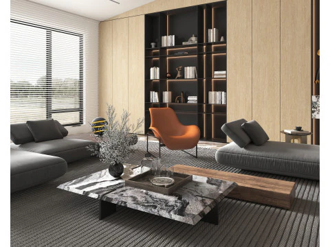 リビング ルーム シーン 19 3Dモデル