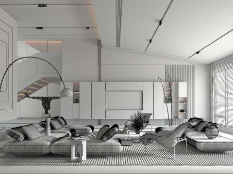 Living Room Scene 19 3D Model