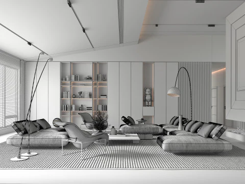 リビング ルーム シーン 19 3Dモデル