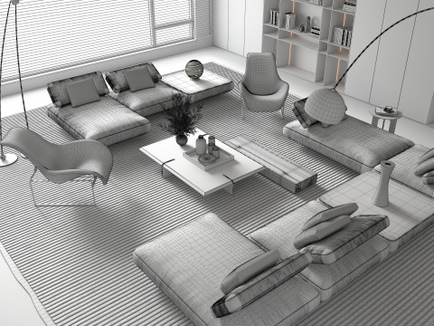 Living Room Scene 19 3D Model