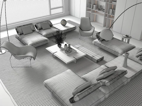 リビング ルーム シーン 19 3Dモデル