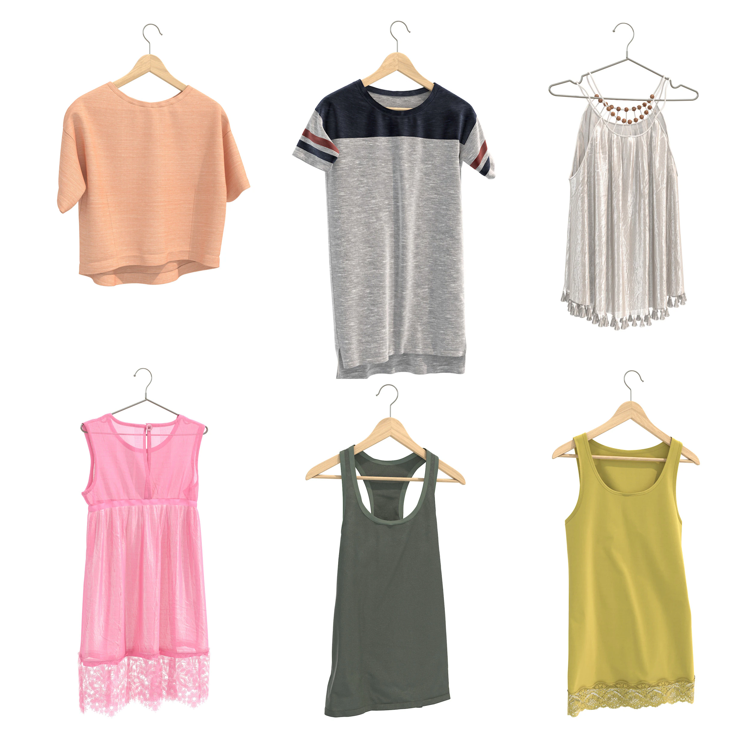 Clothing on Hanger 14 3D Model .c4d .max .obj .3ds .fbx .stl .blend