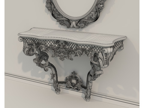 Classic European Style Console Table 10 3D Model