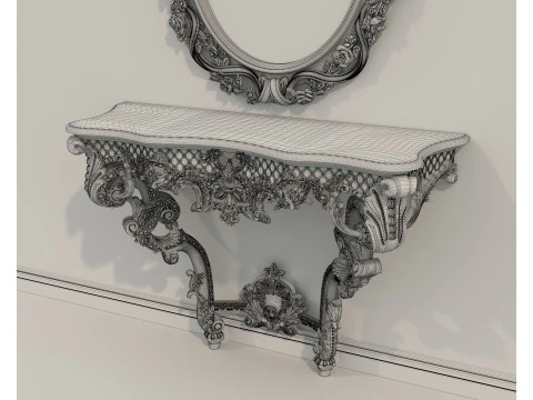Classic European Style Console Table 10 3D Model