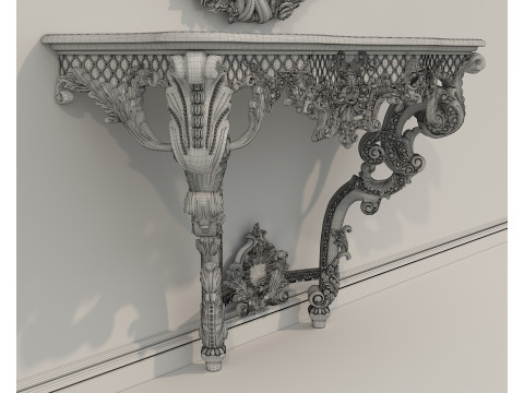 Classic European Style Console Table 10 3D Model