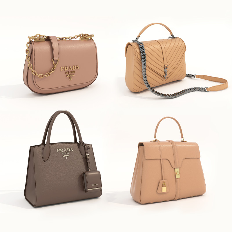Fashion Handbag Collection 5 3Dモデル .c4d .max .obj .3ds .fbx .stl .blend