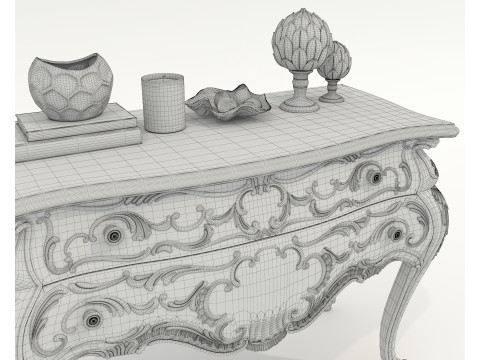 European Classic style Cabinet and Decoration 9 Modèle 3D