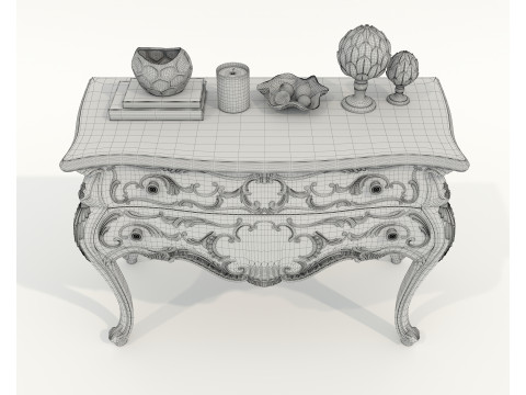 European Classic style Cabinet and Decoration 9 Modèle 3D