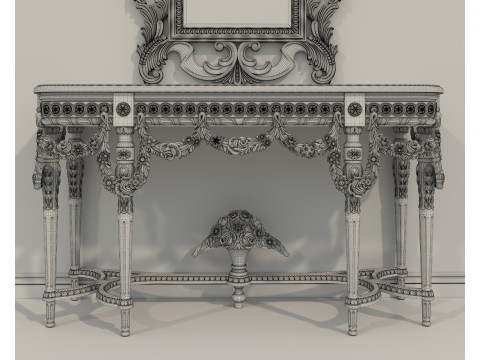 Classic European Style Console Table 11 3D Model