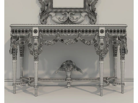 Classic European Style Console Table 11 3D Model