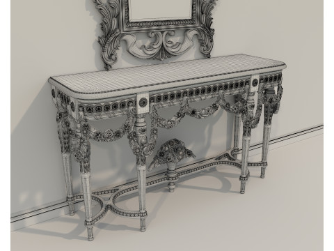 Classic European Style Console Table 11 3D Model