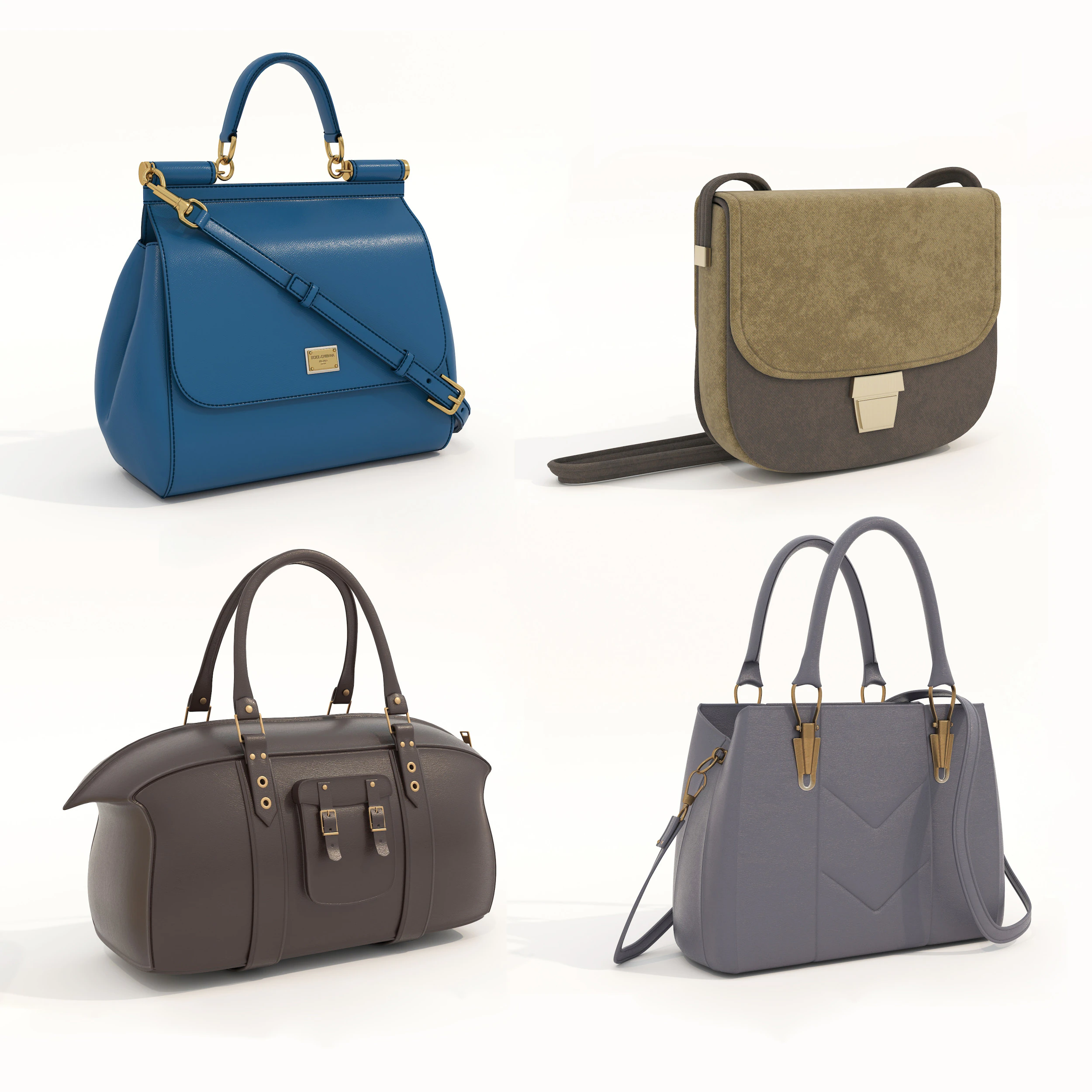 Coleção de bolsas de moda 6 Modelo 3D .c4d .max .obj .3ds .fbx .stl .blend